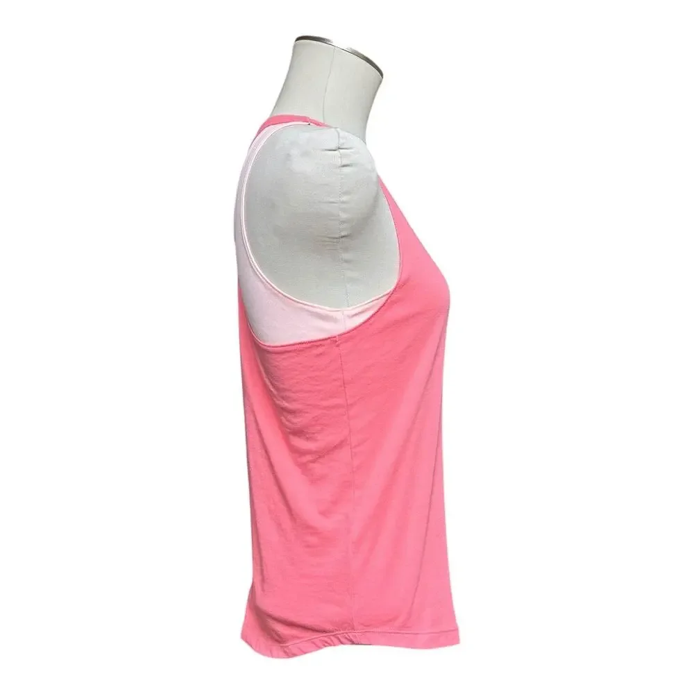 Under Armour UA Layered Double The Fun Tank Top Pink Girls YXL